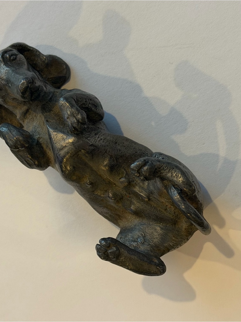 Vtg Dachshund Dog Pewter Metal, Dorris Lindner Style. Handcrafted Made In USA